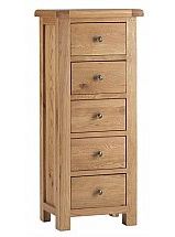Vale Furnishers - Dorking Five Drawer Narrow Chest